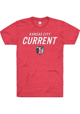 Rally KC Current Red Masked Wordmark Short Sleeve Fashion T Shirt