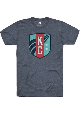 Rally KC Current Navy Blue Primary Short Sleeve Fashion T Shirt
