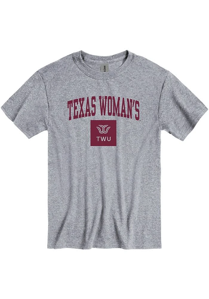 Texas Womans University Grey Name Short Sleeve T Shirt