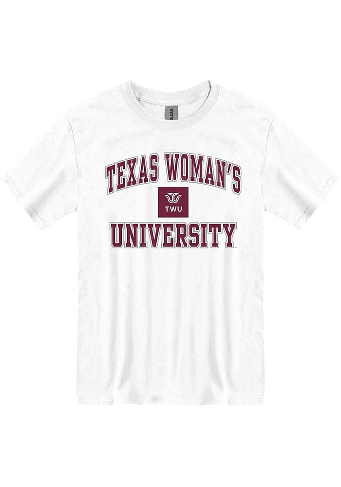Texas Womans University White Number One Short Sleeve T Shirt