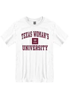 Texas Womans University White Number One Short Sleeve T Shirt