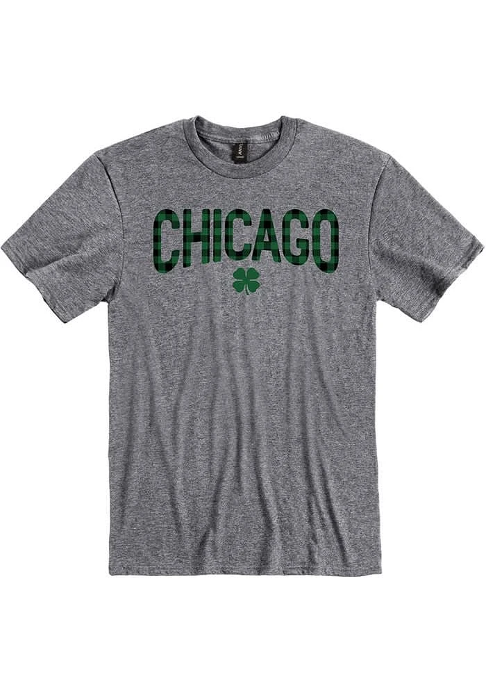 Chicago Graphite Wordmark Shamrock Short Sleeve Fashion T Shirt