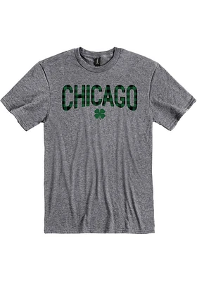 Chicago Graphite Wordmark Shamrock Short Sleeve Fashion T Shirt