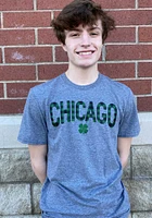 Chicago Graphite Wordmark Shamrock Short Sleeve Fashion T Shirt