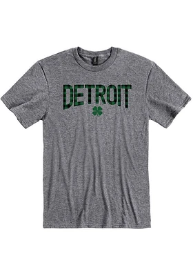 Detroit Graphite Wordmark Shamrock Short Sleeve Fashion T Shirt