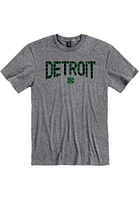 Detroit Graphite Wordmark Shamrock Short Sleeve Fashion T Shirt