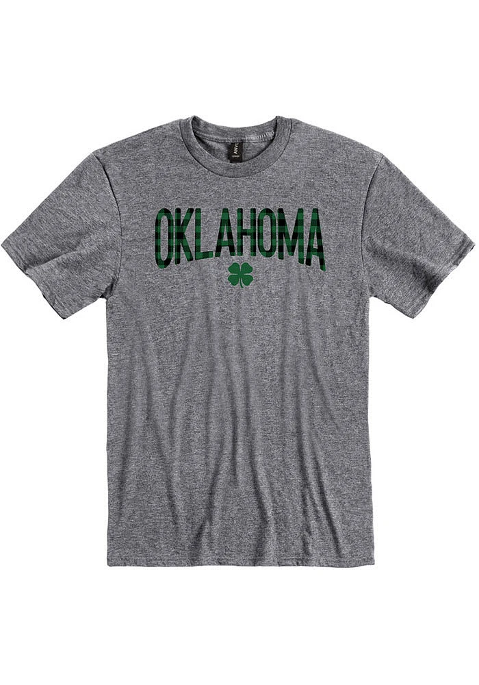 Oklahoma Graphite Wordmark Shamrock Short Sleeve Fashion T Shirt