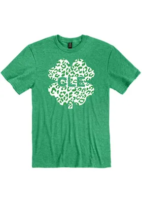 Cleveland W Heather Green Glitter Shamrock Unisex Short Sleeve T-Shirt