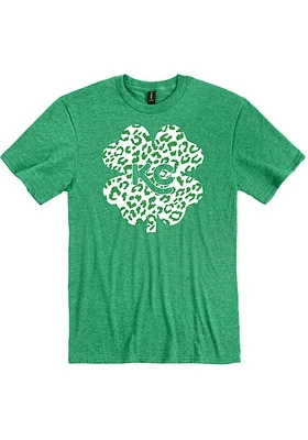 Kansas City Womens Green Glitter Shamrock Short Sleeve T-Shirt