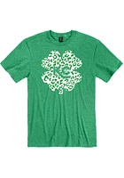 Kansas City Womens Green Glitter Shamrock Short Sleeve T-Shirt