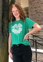 Kansas City Womens Green Glitter Shamrock Short Sleeve T-Shirt