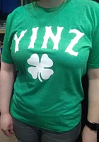 Pittsburgh Green YINZ Shamrock Short Sleeve Fashion T Shirt