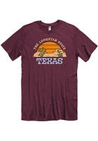 Texas Maroon Lonestar State Landscape Short Sleeve Fashion T Shirt