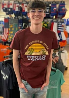 Texas Maroon Lonestar State Landscape Short Sleeve Fashion T Shirt