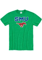 SMU Mustangs Kelly Green Primary Team Logo Short Sleeve T Shirt