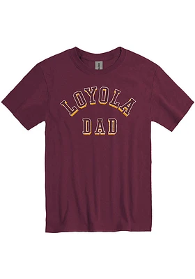 Loyola Ramblers Maroon Dad Number One Design Short Sleeve T Shirt
