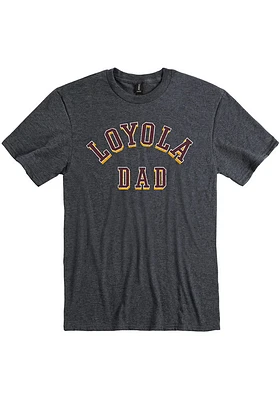 Loyola Ramblers Charcoal Dad Number One Design Short Sleeve T Shirt