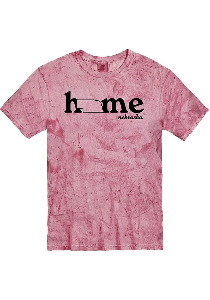 Nebraska Red Home State Shape Short Sleeve T Shirt