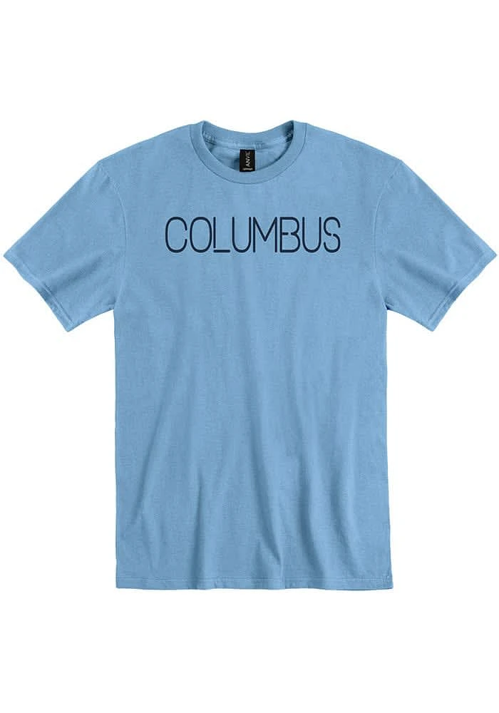 Columbus Blue Disconnected Short Sleeve Fashion T Shirt