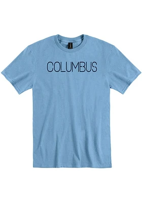 Columbus Blue Disconnected Short Sleeve Fashion T Shirt
