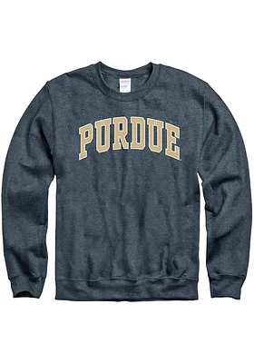 Purdue Boilermakers Mens Dark Grey Arch Name Long Sleeve Crew Sweatshirt