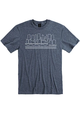 Columbus Navy Blue Skyline Short Sleeve Fashion T Shirt