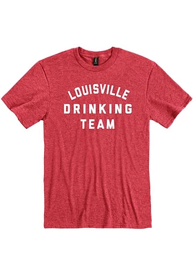 Louisville Red Drinking Team Stack Short Sleeve Fashion T Shirt