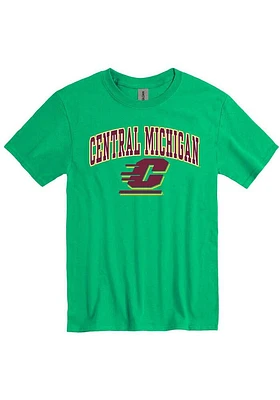Central Michigan Chippewas Kelly Green Arch Practice Short Sleeve T Shirt