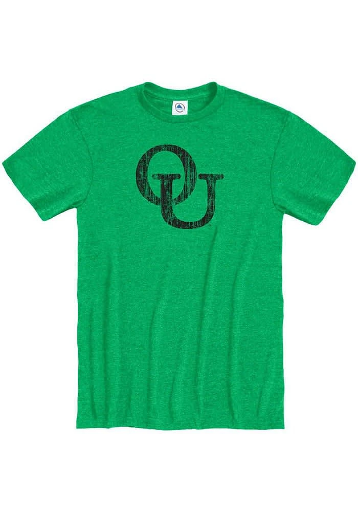 Oakland University Golden Grizzlies Green Primary Team Logo Short Sleeve T Shirt