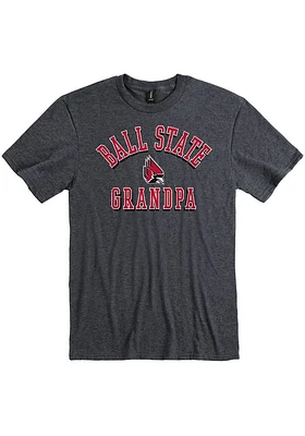 Ball State Cardinals Charcoal Grandpa No1 Short Sleeve T Shirt