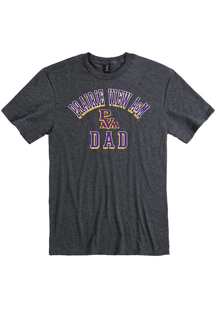 Prairie View A&M Panthers Charcoal Dad Number One Short Sleeve T Shirt
