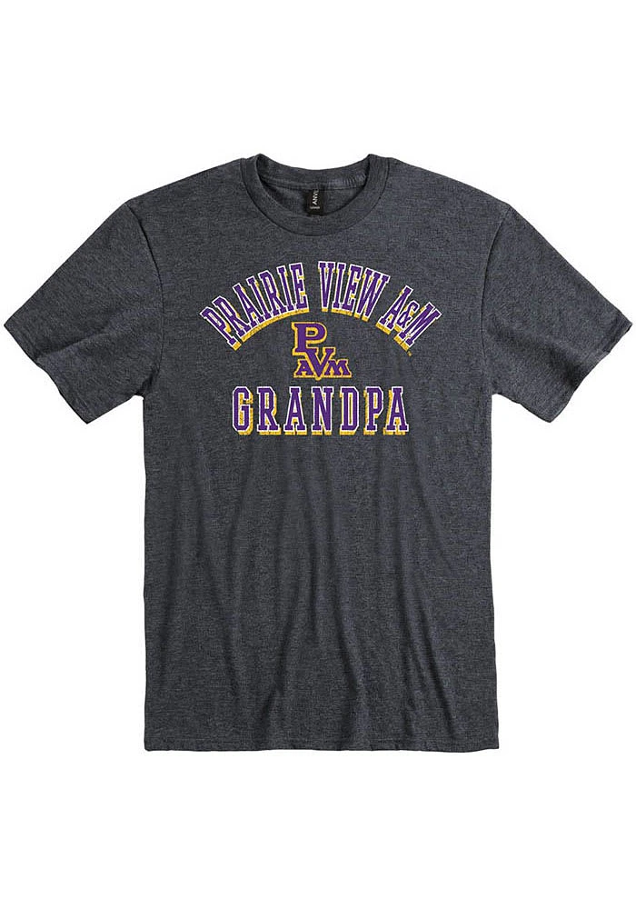Prairie View A&M Panthers Charcoal Grandpa No1 Short Sleeve T Shirt