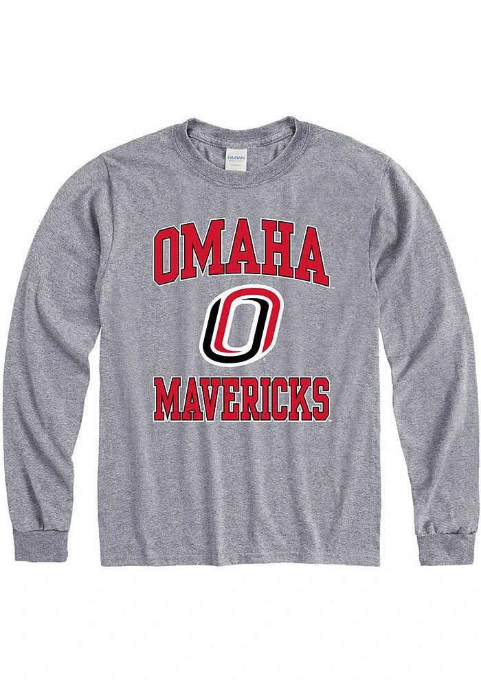 UNO Mavericks Grey Number One Design Long Sleeve T Shirt