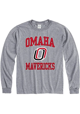 UNO Mavericks Grey Number One Design Long Sleeve T Shirt