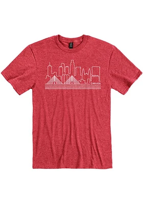Omaha Red Skyline Short Sleeve Fashion T Shirt