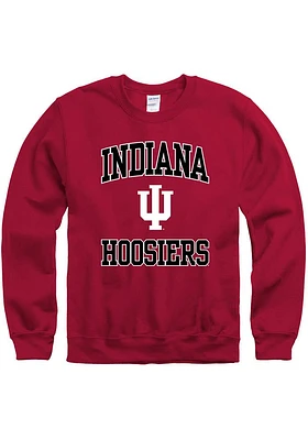 Indiana Hoosiers Mens Crimson Number One Graphic Long Sleeve Crew Sweatshirt