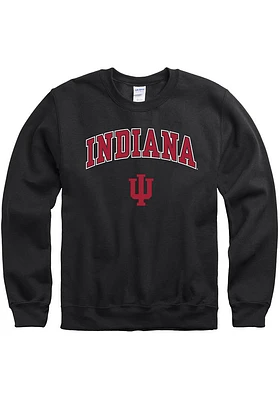 Indiana Hoosiers Mens Black Arch Mascot Graphic Long Sleeve Crew Sweatshirt