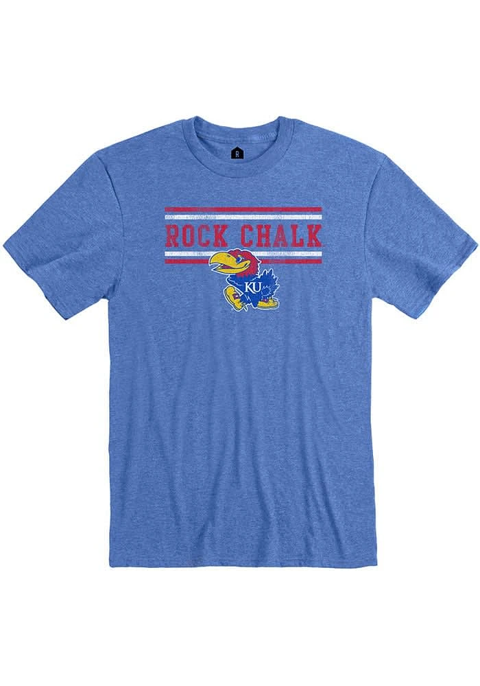 Rally Kansas Jayhawks Blue Rock Chalk Short Sleeve T Shirt