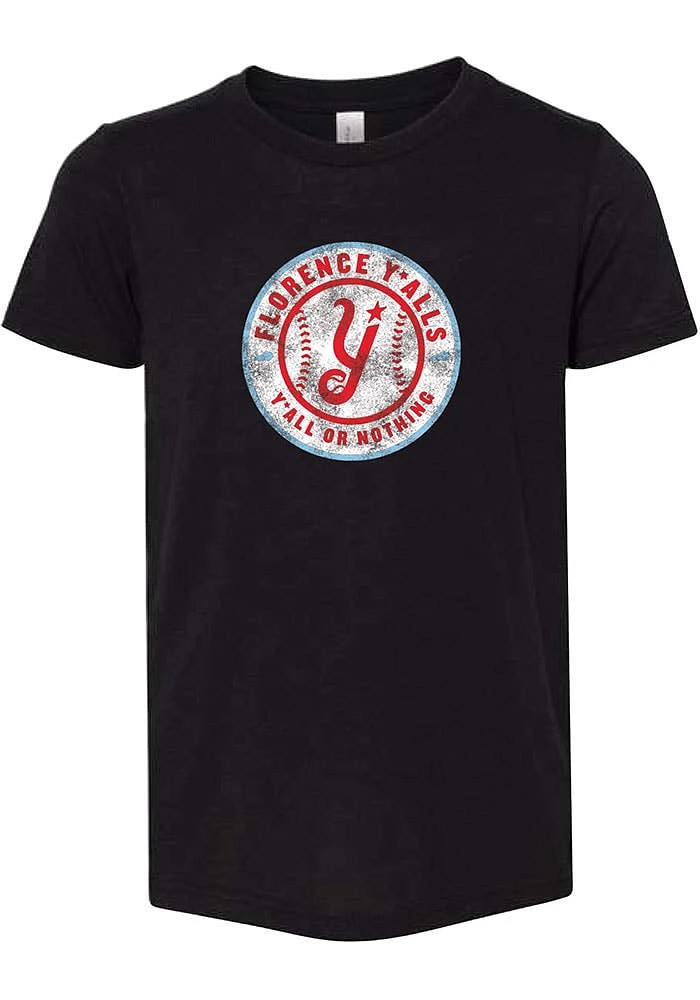 Rally Florence Yalls Youth Black Yall Or Nothing Short Sleeve T-Shirt