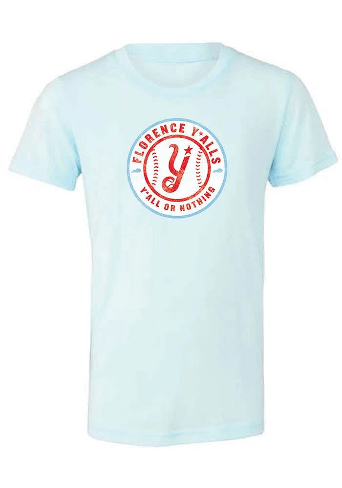 Rally Florence Yalls Youth Light Blue Yall Or Nothing Short Sleeve T-Shirt
