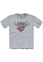 UNO Mavericks Youth Grey Primary Logo Short Sleeve T-Shirt