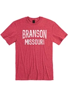 Branson Red Arch Wordmark Short Sleeve Fashion T Shirt