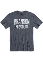 Branson Navy Blue Arch Wordmark Short Sleeve Fashion T Shirt