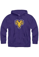 Rally West Chester Golden Rams Mens Purple Number One Graphic Long Sleeve Hoodie
