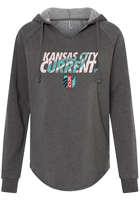 Rally KC Current Womens Grey City Wave Hooded Sweatshirt