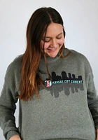 Rally KC Current Womens Grey City Shadow Crew Sweatshirt