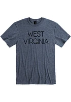 West Virginia Navy Blue Disconnected Short Sleeve Fashion T Shirt