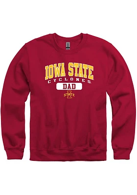 Iowa State Cyclones Mens Crimson Dad Pill Long Sleeve Crew Sweatshirt