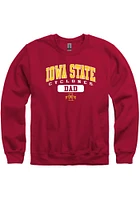 Iowa State Cyclones Mens Crimson Dad Pill Long Sleeve Crew Sweatshirt