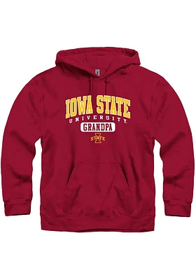 Iowa State Cyclones Mens Crimson Grandpa Pill Long Sleeve Hoodie